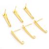 20pcs Stainless Steel Bar Earring Studs Hooks with Loop Connector DIY Earrings Jewelry Making Accessories Findings