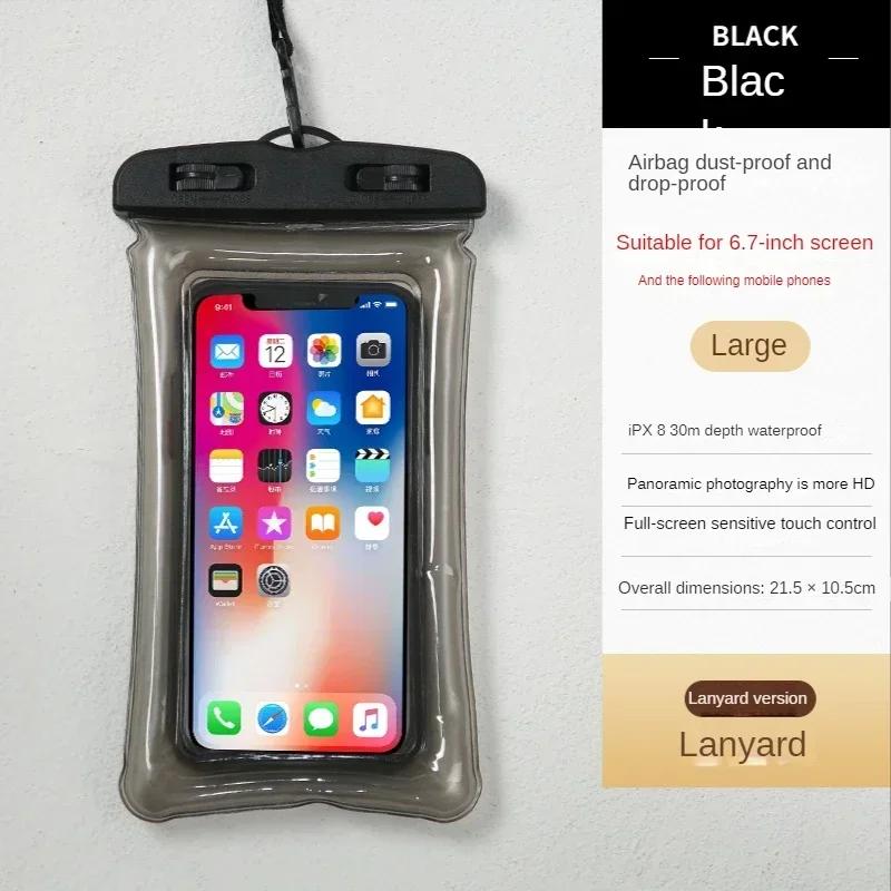 Waterproof Phone Pouch Drift Diving Swimming Bag Underwater Dry Bag Case Cover For Phone Water Sports Beach Pool Skiing 6.7 Inch