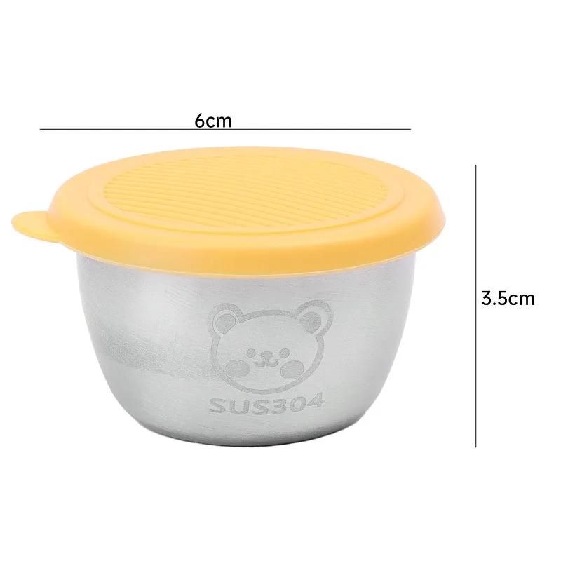 

1/6PCS Mini Sauce Cup with Lid Stainless Steel Condiment Container Reusable Leak-proof Ketchup Salad Storage Box Kitchen Gadgets 1PC жовтий