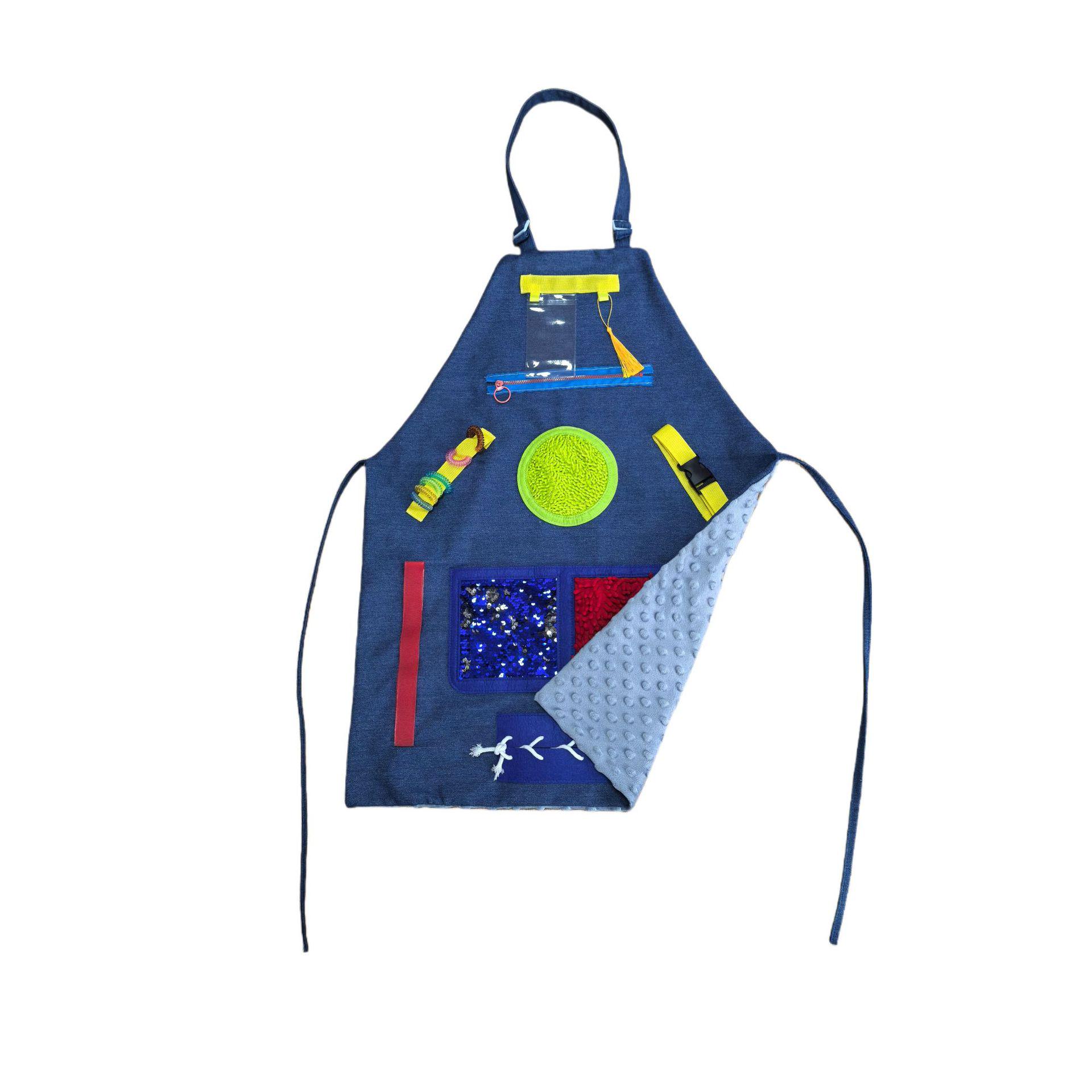 

Cognitive Sensory Apron for Elderly - Home Training Aid 73x52 cm синий