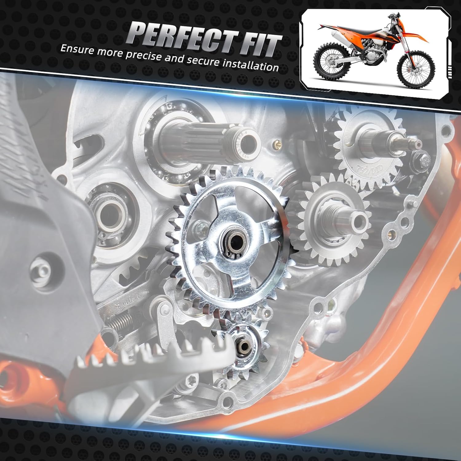 

NICECNC Чорна проміжна шестерня масляного насоса двигуна мотоцикла Сумісна з KTM 250 350 SX-F XC-F 2016-2022 250 350 EXC-F EXC XCF-W 2017-2022, Сумісна з