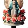 Blessed Mary Statue Acrylic Figurine Potted Decoration,DIY Landscape Ornament,Garden Stake for