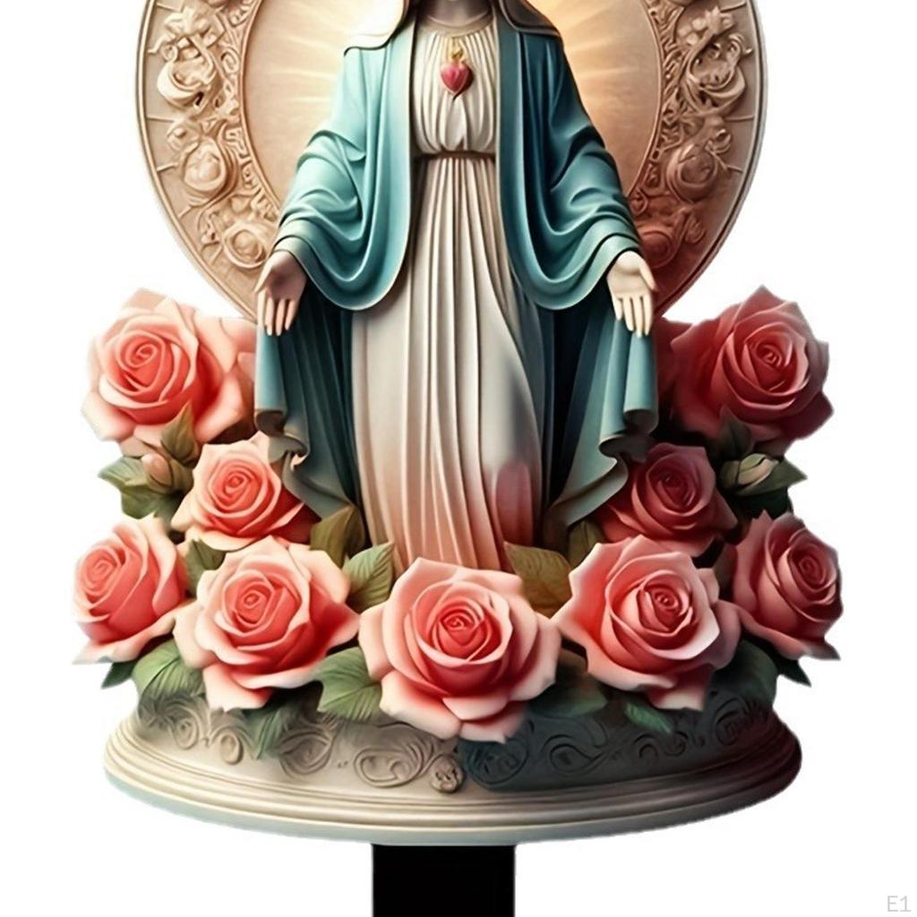 Blessed Mary Statue Acrylic Figurine Potted Decoration,DIY Landscape Ornament,Garden Stake for