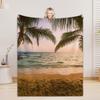 Seaside Scenic Lake Sunset Camping 3D Print Blanket Flannel Warm Cozy Blanket Home Travel Birthday Gift Chair Sofa Room Decor