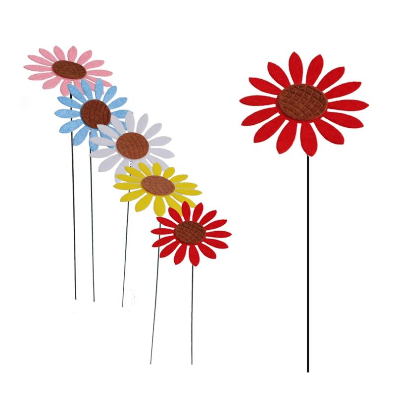 Sunflower Windmill Metal Pinwheel Garden Stake Wind Spinner Sculptures For Outdoor Garden Balcony Patio Lawn Decoration