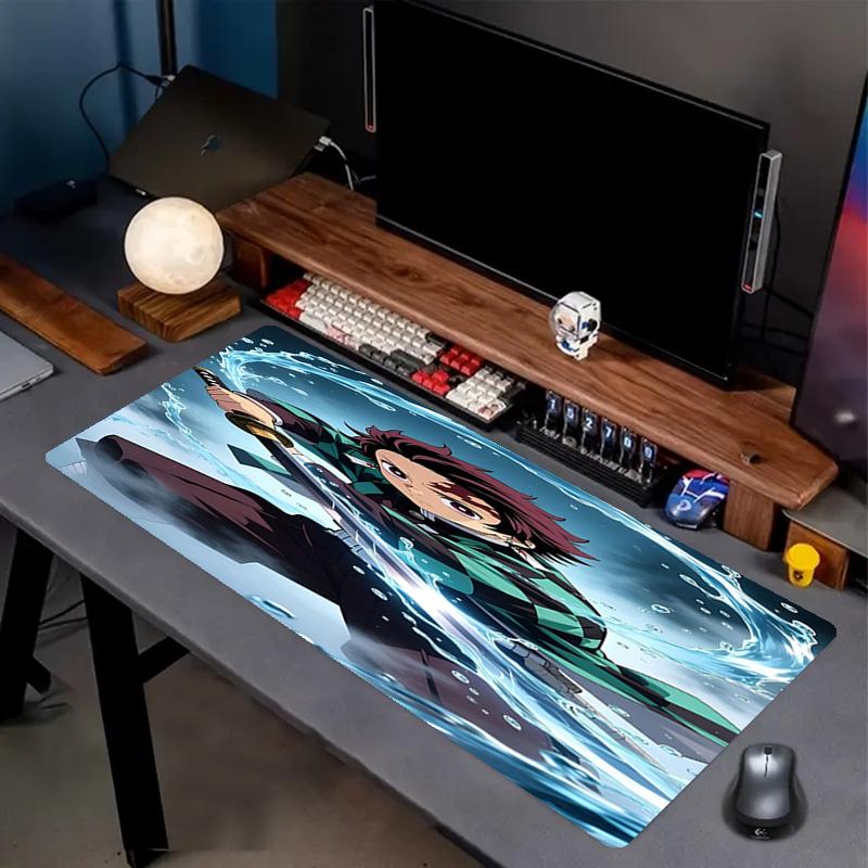 Demon Slayer Print Mouse Pad, Anti‑Slip Desktop keyboard Mat, for PC Laptop Gaming Working Daily Use, Cool Festival Surprise Gift