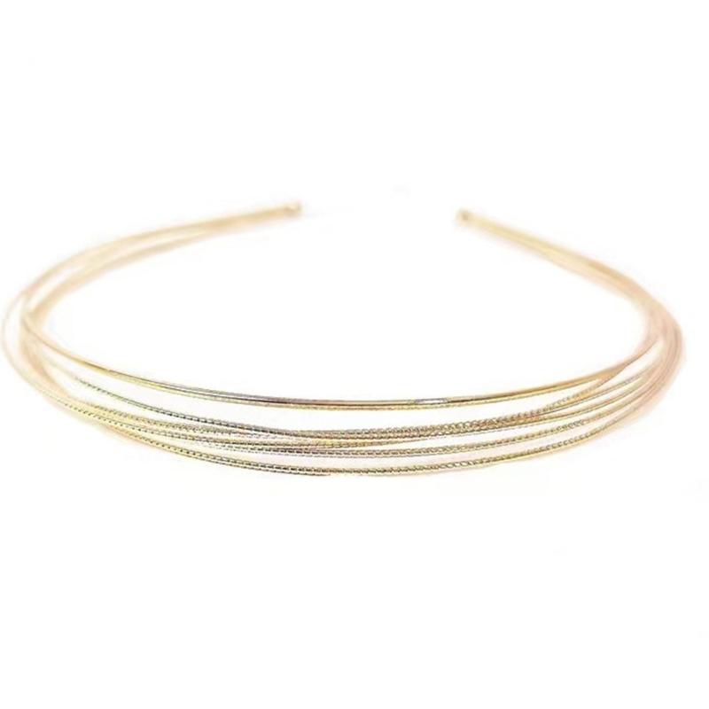

Slim Metal Hair Band Nonslip Grip Lightweight Headwear Comfortable Headdress For Women Casual Workout Accessory золотий