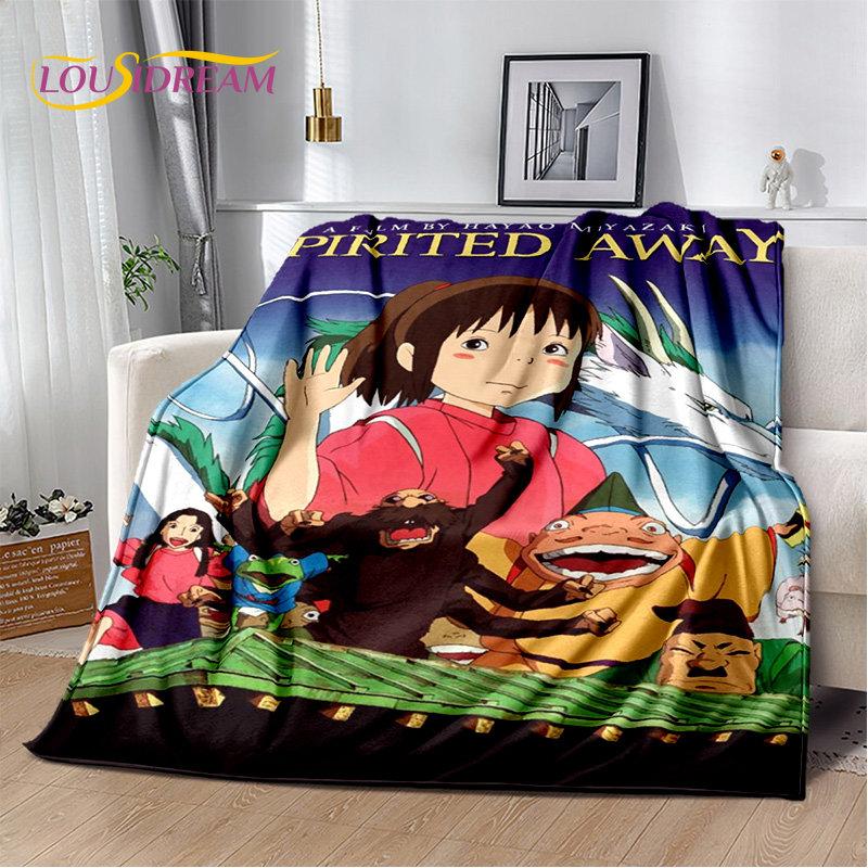 Spirited Away Cartoon Anime Soft Plush Blanket,Flannel Blanket Throw Blanket for Living Room Bedroom Bed Sofa Picnic Cover Kids
