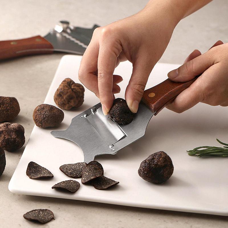 Truffle Slicer Stainless Steel Multi-purpose Cheese Chocolate Truffle Shaver Cutter Grater With Wood Handle Kitchen Accessories