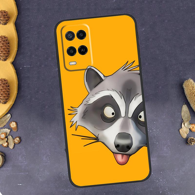 Cute Raccoon Phone Case For Oppo A94 A74 A54 A15 A18 A38 A58 A78 A98 A40 A60 A80 A16 A76 A96 A57S A17 A77