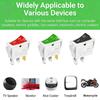 16A 250V Rocker Switches With Red Light Indicators LED Toggles Rocker Switches for Home Appliances And Fitness Equipment