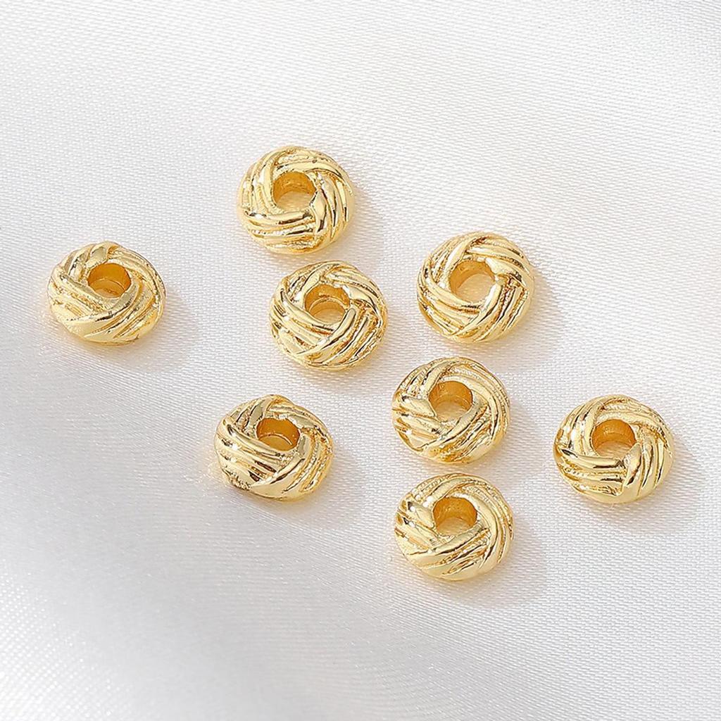 14k Gold Filled Verdrehte Perlen für DIY Schmuck Halskette & Armband Abstandshalter