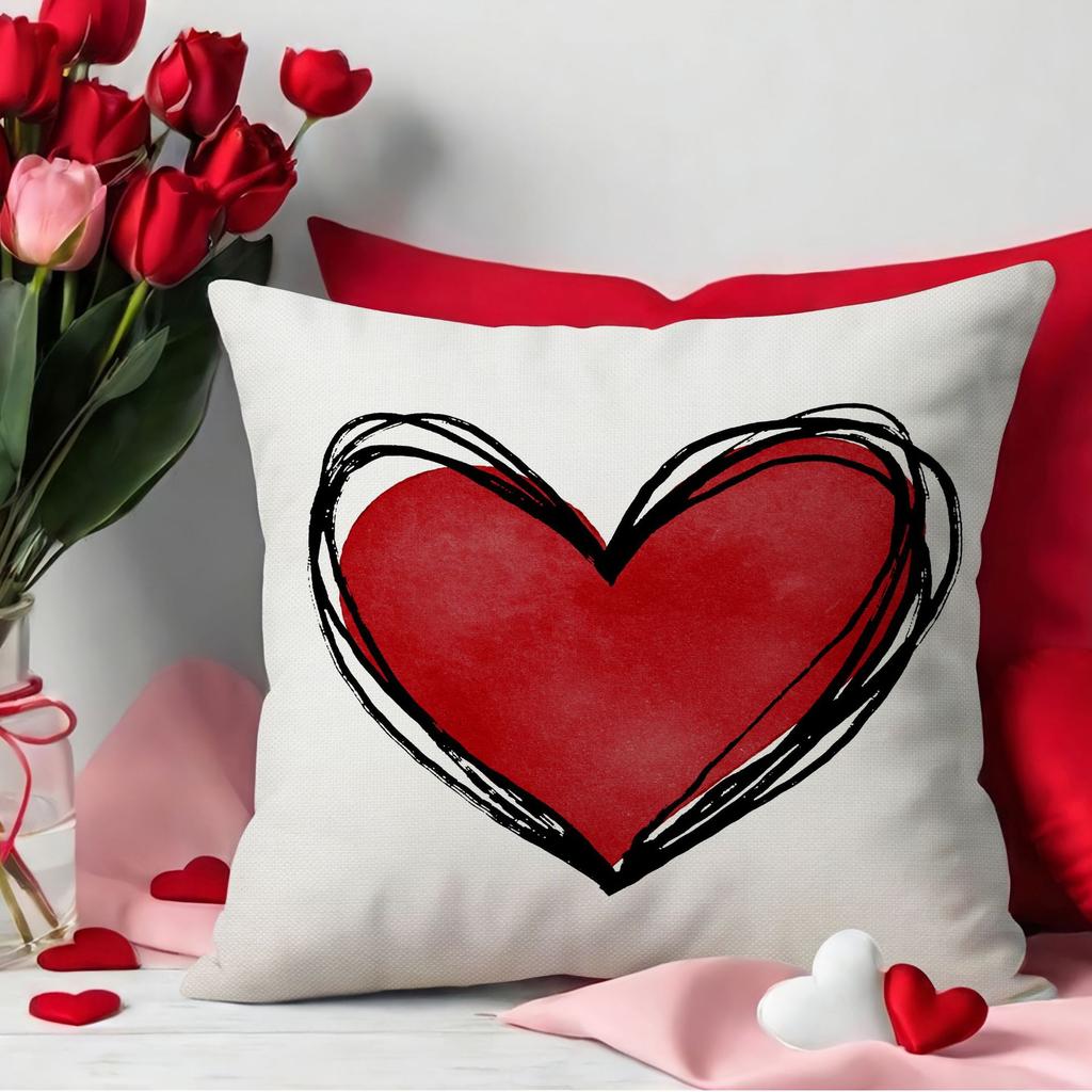 Red Love Valentine's Day Pillowcase Living Room Decorative Letters Pillowcase Sofa Bedroom Cushion