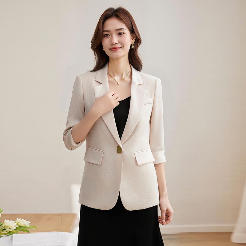 Spring 2025 Women's High-End Formal Suit Jacket - Casual Fashion for Mom