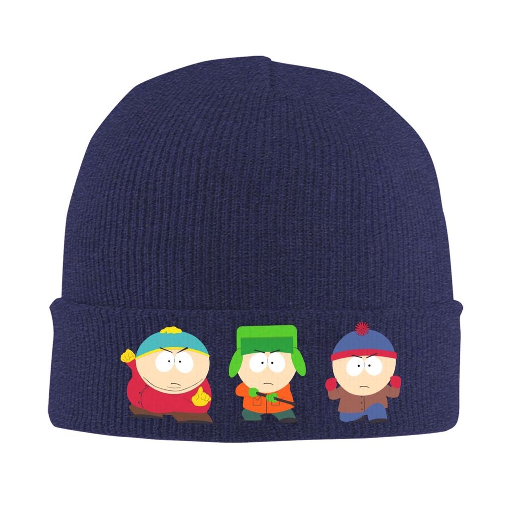 South-Parks Cartoon Knitted Caps for Women Men Skullies Beanies Winter Hats Acrylic Cartman Kyle Stan Crochet Caps