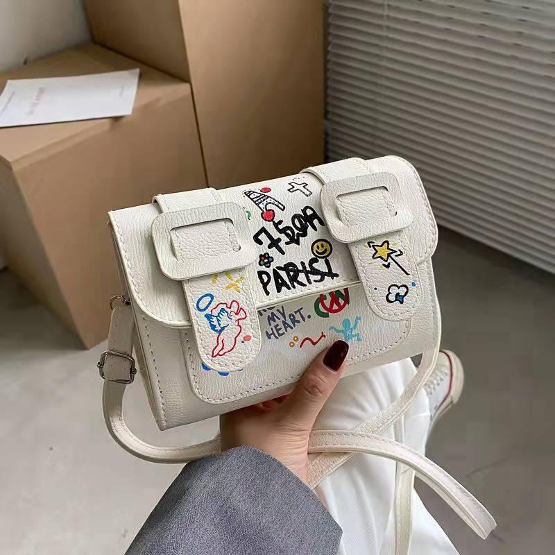 Cambridge Bag Graffiti Niche Color Matching Bag Women's 20 New Trendy Messenger Bag Summer Messenger Fashion