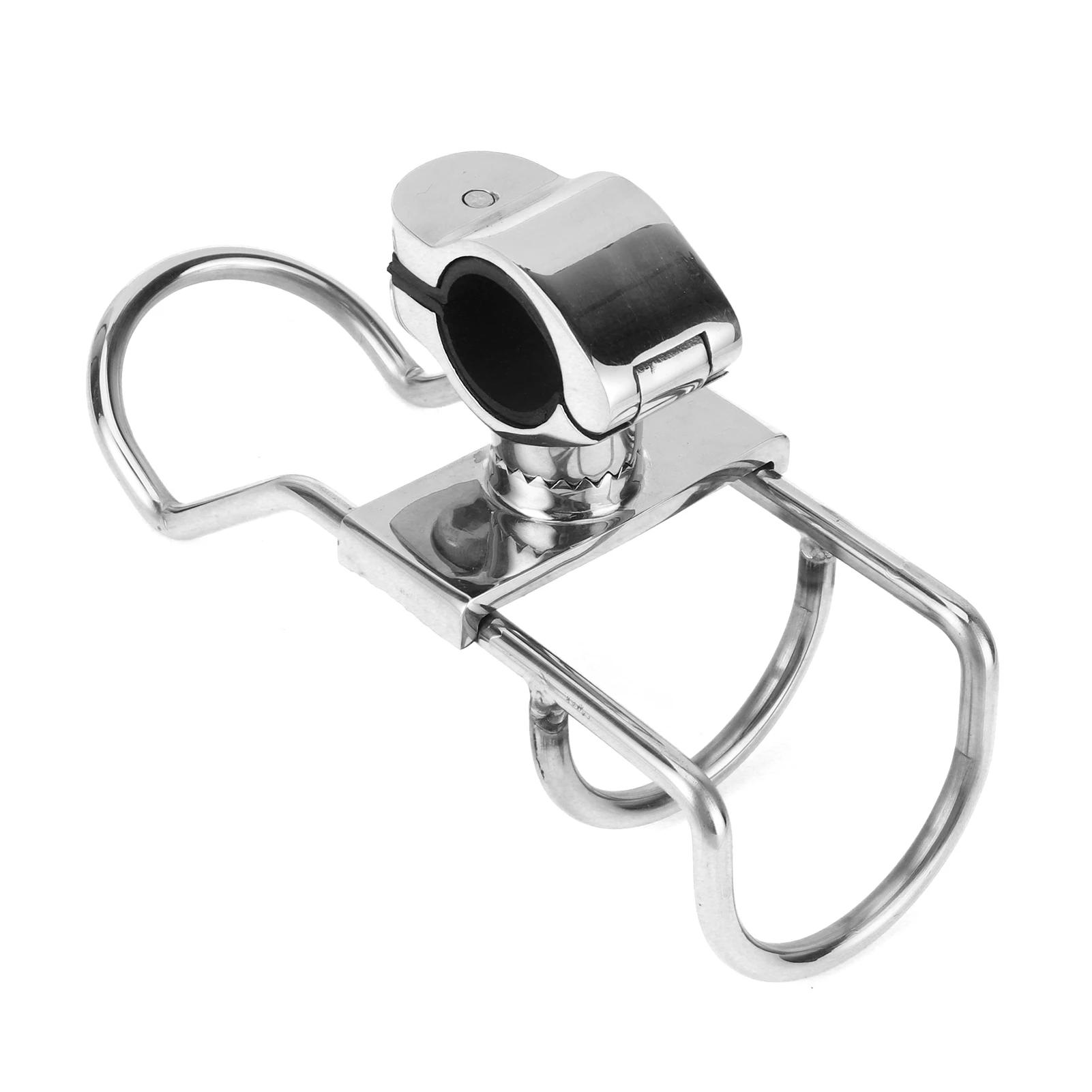 

316 Stainless Steel Adjustable Fishing Rod Holder – Durable Pole Clamp Bracket for Boat & Marine Use (Anti-Slip Base) ignore серебряный
