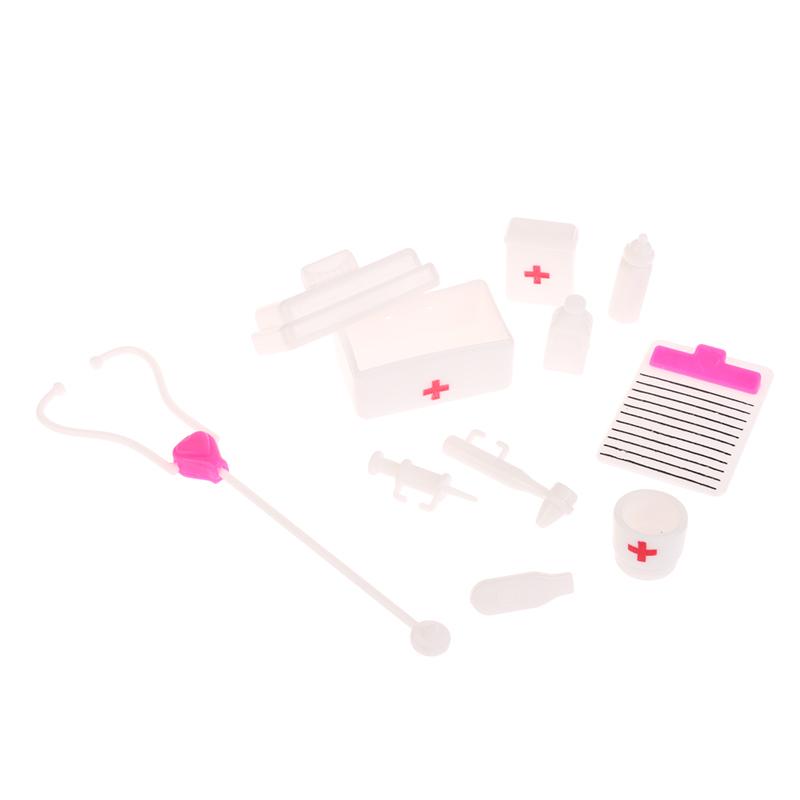 10Pcs/Set Dollhouse Miniature Hospital Stethoscope Mini Syringe Medical Appliances Medical Tool Model Medical Scene Decor Toys