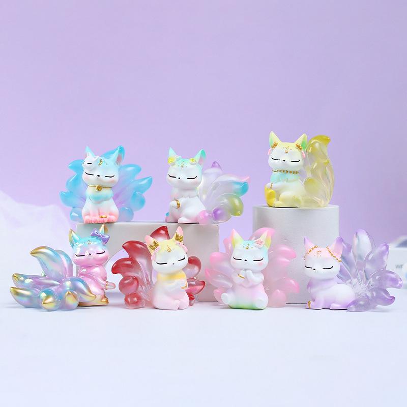 

Куклы-сюрпризы Девятихвостая лиса Тушань - Модные маленькие лисички-украшения, Креативный подарок на день рождения для девочек Blind Box Figure Series