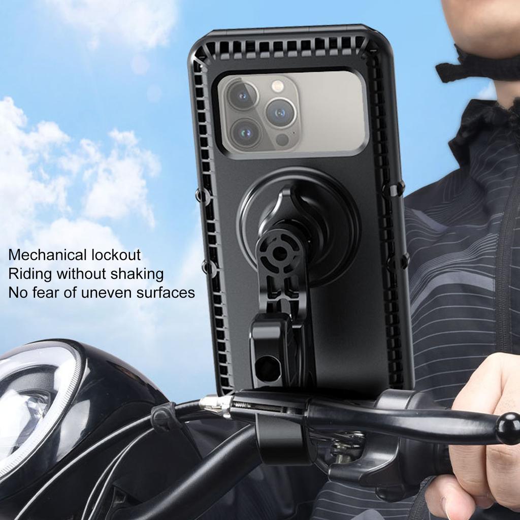 Waterproof Bike Phone Holder Fingerprint Recognition Face Recognition 360 Degree Adjustment Phone