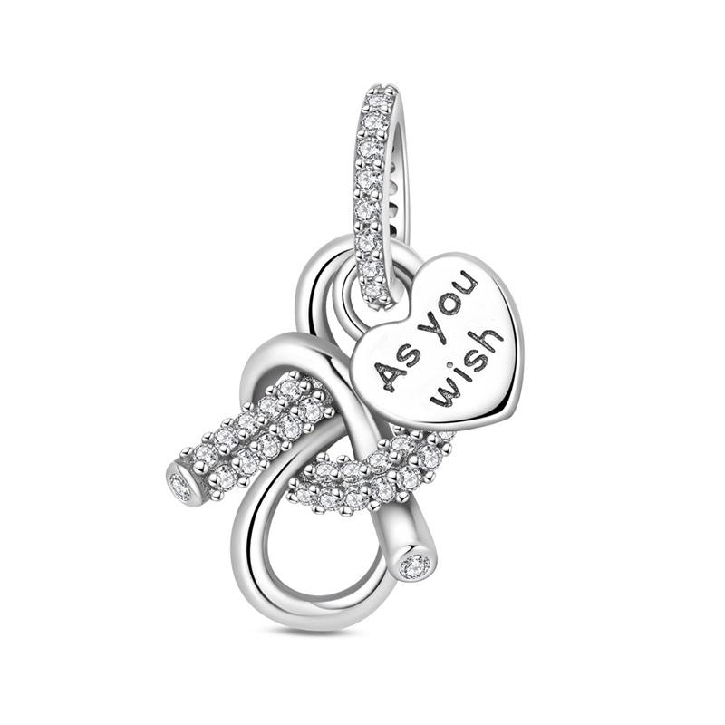New 925 Silver Mother's Day Themed Love Family Crown Pendant Beads fit Original Bracelets Necklaces DIY Jewelry Gifts