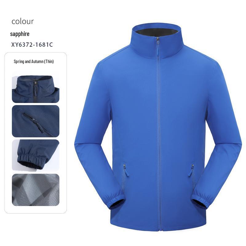 Unisex Windproof & Waterproof Softshell Jacket with Stand-up Collar - Custom Logo Embroidery Available