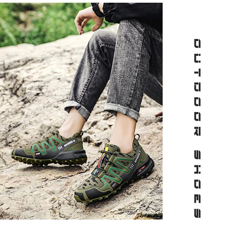 2025 Men's Camouflage Off-Road Running and Hiking Shoes - Breathable Plus Size for Outdoor and Travel Activities