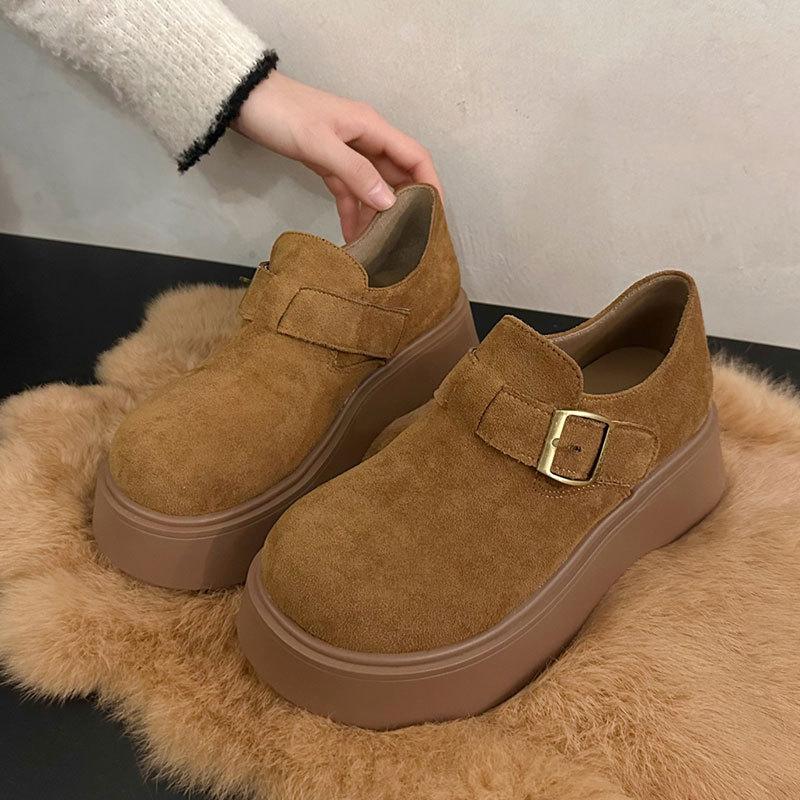 

Новый стиль обуви на платформе для женщин. Ленивый человек может носить ретро одинарную обувь повседневно. 36