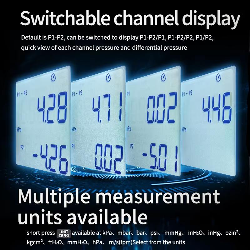 UNI-T Digital Manometer UT366A Air Pressure Gauge Handheld Pressure Differential Detector Pressure Measuring Device
