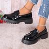 Fashion Plus Size 43 Patent Leather Loafers Women Spring 2025 Thick Bottom Platform Casual Shoes Woman Slip On Soft Sole Moccasins Mujer