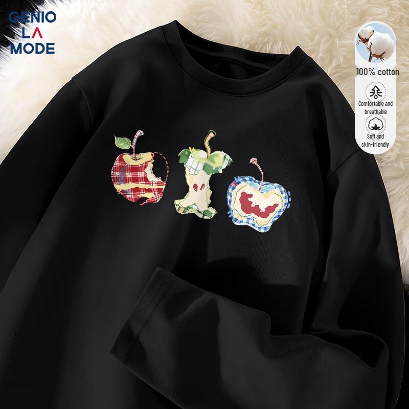 

GENIOLAMODE Мужская футболка из чистого хлопка с длинным рукавом и круглым вырезом XL