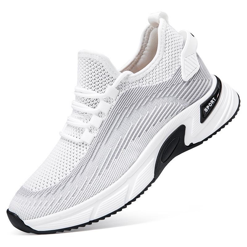 Men's Fly-knit Mesh Lightweight Walking Shoes - Invisible Height Boost Sneakers for Summer and Outdoor Sports