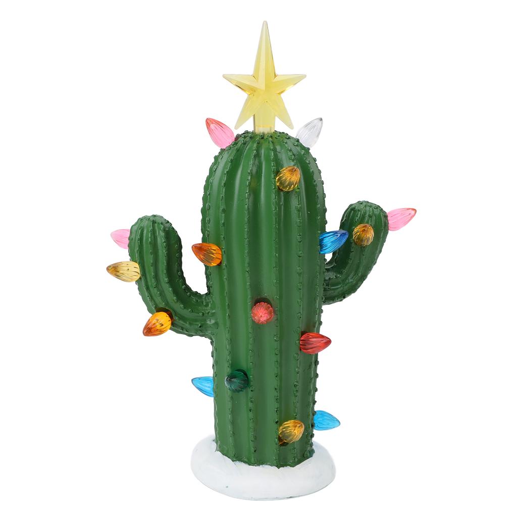 Kaktus-Nachtlicht, leuchtende dekorative Tischlampe aus Kunstharz für Zuhause, Nachttisch oder Büro, Grün