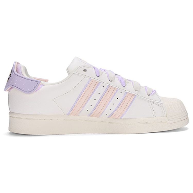Adidas Originals Superstar Classic Trendy Casual Durable Low-Top Skate Shoes Women sneaker White Purple Pink H03727