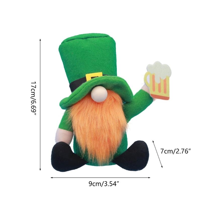 Faceless Gnome Doll Scandinavian Felt Dwarfs Doll for StPatricks Day Home Tabletop Decoration Carnival Party Props Doll