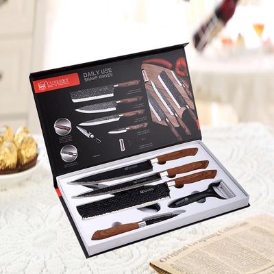 Stainless Steel Kitchen Knives Set Tools Forged Kitchen Knife Scissors Ceramic Peeler Chef Slicer Paring Knife Gift Case