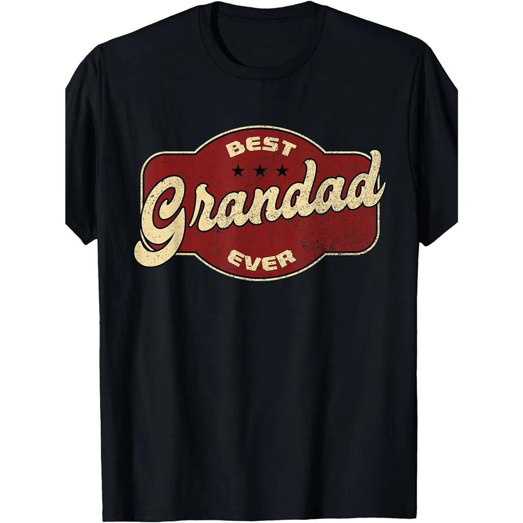 1pc Vintage Best Grandad Ever Tshirtregular Fit Casual Streetwear Tee For Reunions Casual Attire