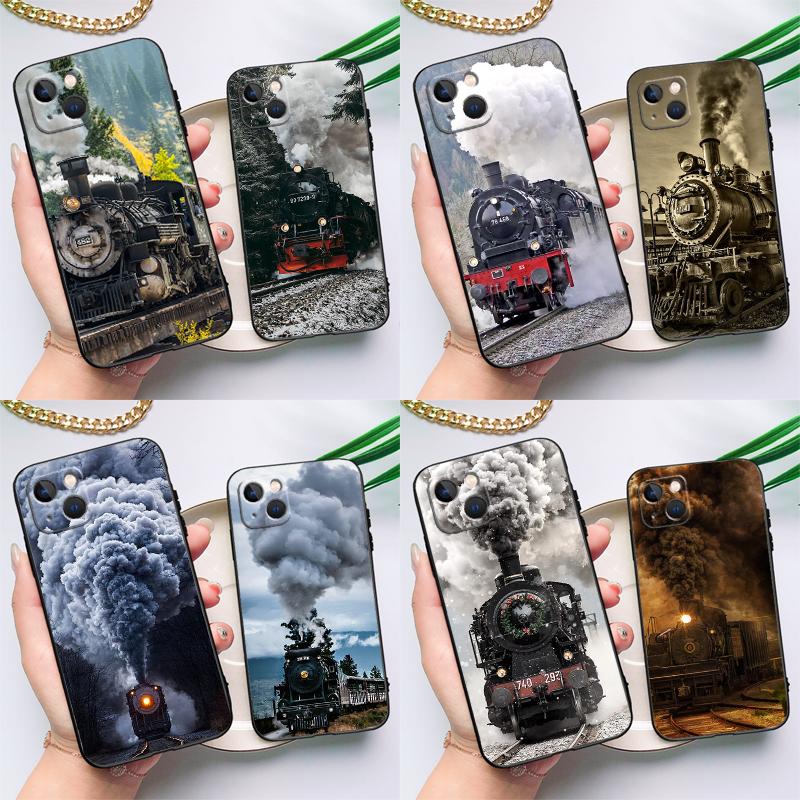 Train Steam Engine Phone Case For iPhone 17 16 15 14 13 11 12 Pro Max Plus 12 13 Mini 16e 17 Air Cover Coque