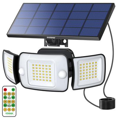 Intelamp Solar mit Bewegungssensor Solar LED-Licht mit 6000mAh 1200 Keine Stromkosten Automatisch 3 Intelligente Solar IP65 Katastrophe Garten Außen