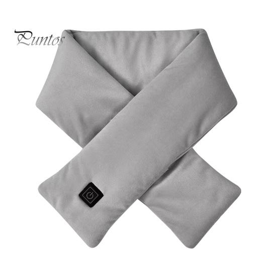 

USB-подогреваемый термошарф с 3 уровнями температуры, однотонный утолщенный шарф для осени и зимы для женщин, утеплитель для шеи серый