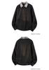 Men's Trendy Knit Polo Collar Plaid Patchwork Hoodie - Retro Style, Long Sleeve, Plus Size