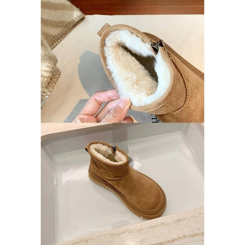 Fleece Shoes, Thick-soled Cotton Shoes, Short Ankle Boots, Women's Snow Boots