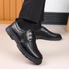 Men's business leather shoes Four seasons fashionable middle-aged dad shoes trendy retro men's lace-up casual leather shoes