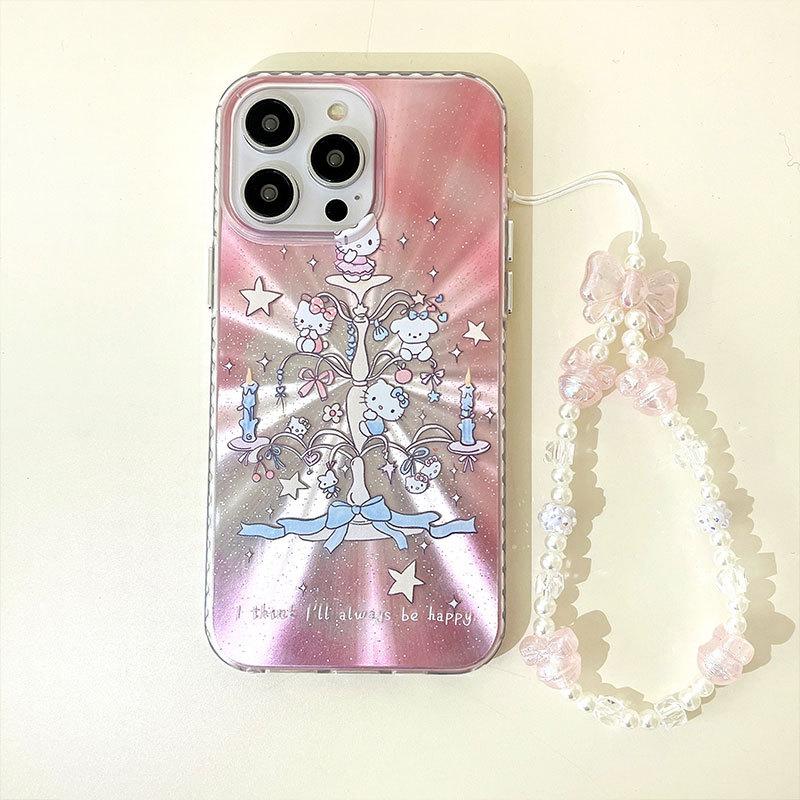 

Милый защитный чехол Katie Подходит для чехла для мобильного телефона IPhone16 Apple 15 Браслет 14 13 Аврора Перо Пряжа Жесткий чехол Apple 12PROMAX