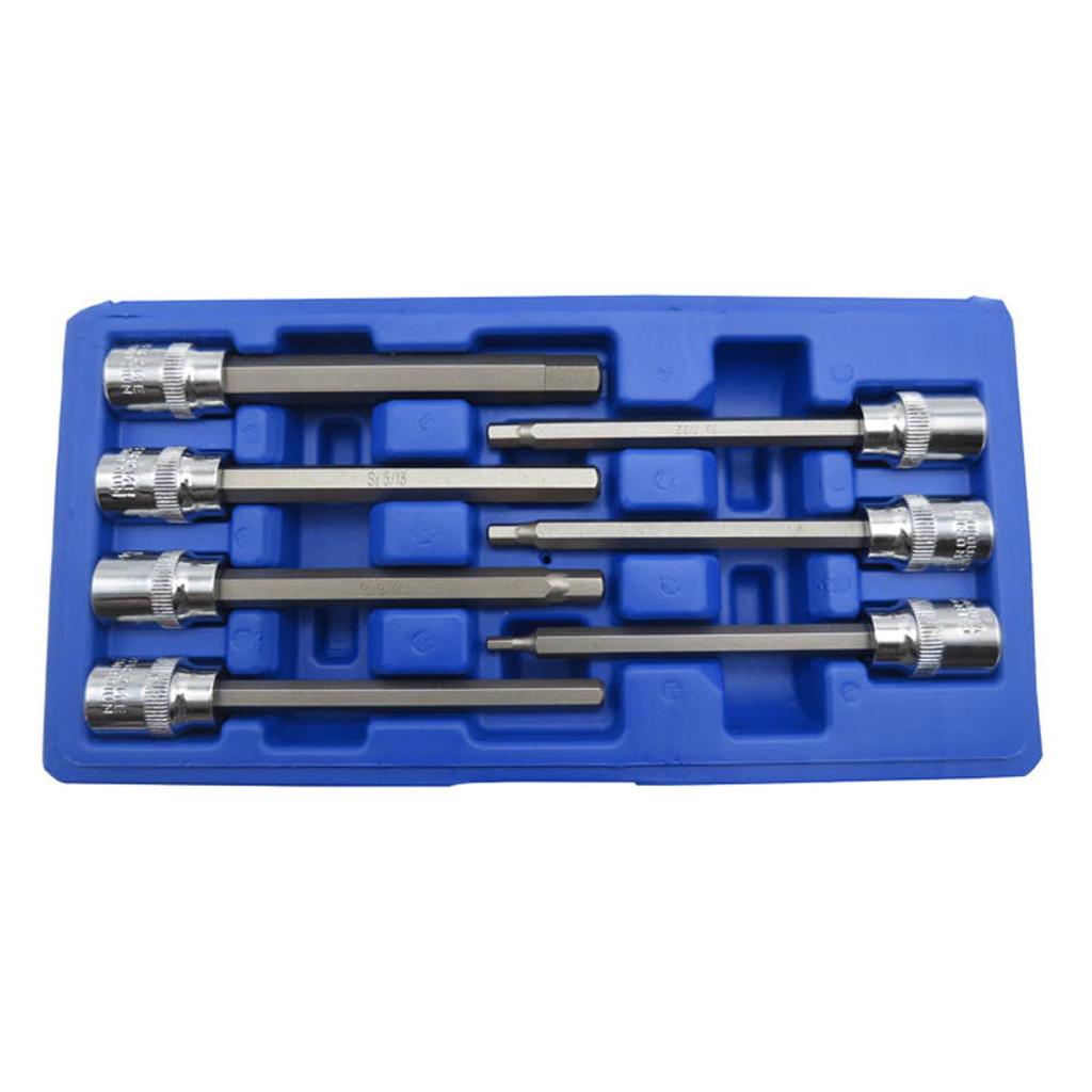 3/8 Inch Hex Socket Bit Adapter for Ratchet Wrench, Long Hex Key Screwdriver Bit with 1/2" Square Drive