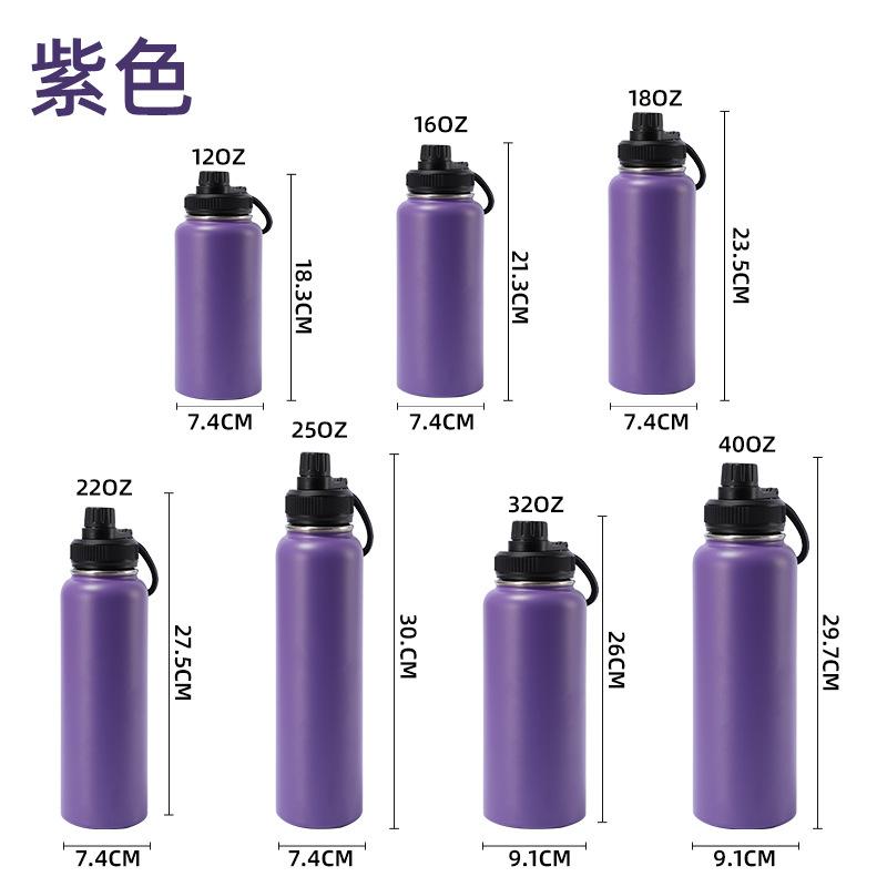 Insulated Water Bottle Stainless Steel Double Wall Vacuum Wide Mouth Sport Bottle with Leakproof Spout Lid