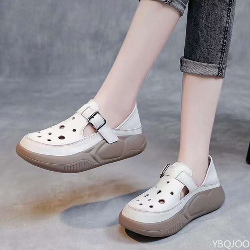 Women Fashionable versatile Sandals New Summer Casual Simple Solid Color hollow out Lightweight Breathable women shoes