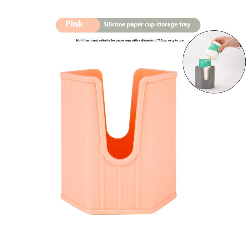 Mouthwash Cups Holder Stackable Silicone Cup Dispenser For Bathroom Sink Counter Space-Saving Mouthwash Cup Holder Small