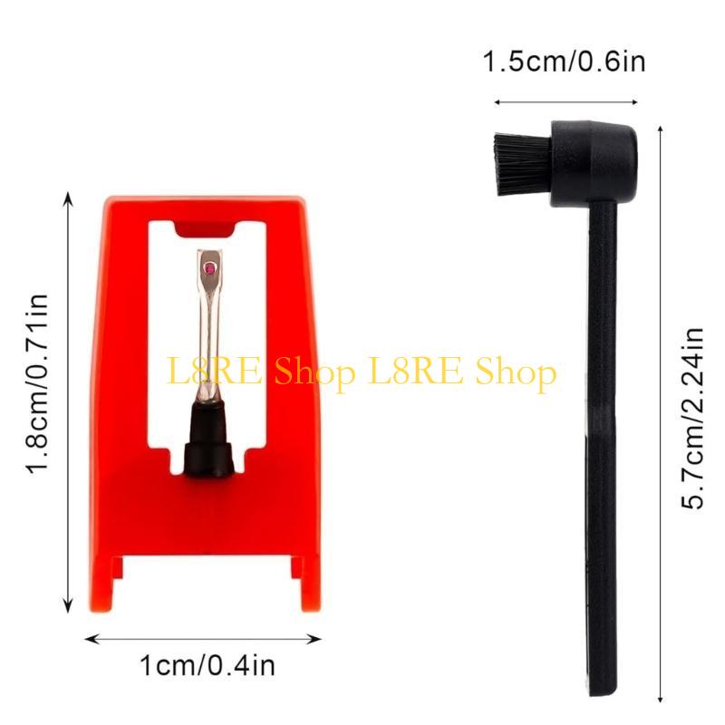 L8RE Record Player Essential Diamond Styluses Needle with Cleaning Brush Plastic Record Player Needle Replacement for Players