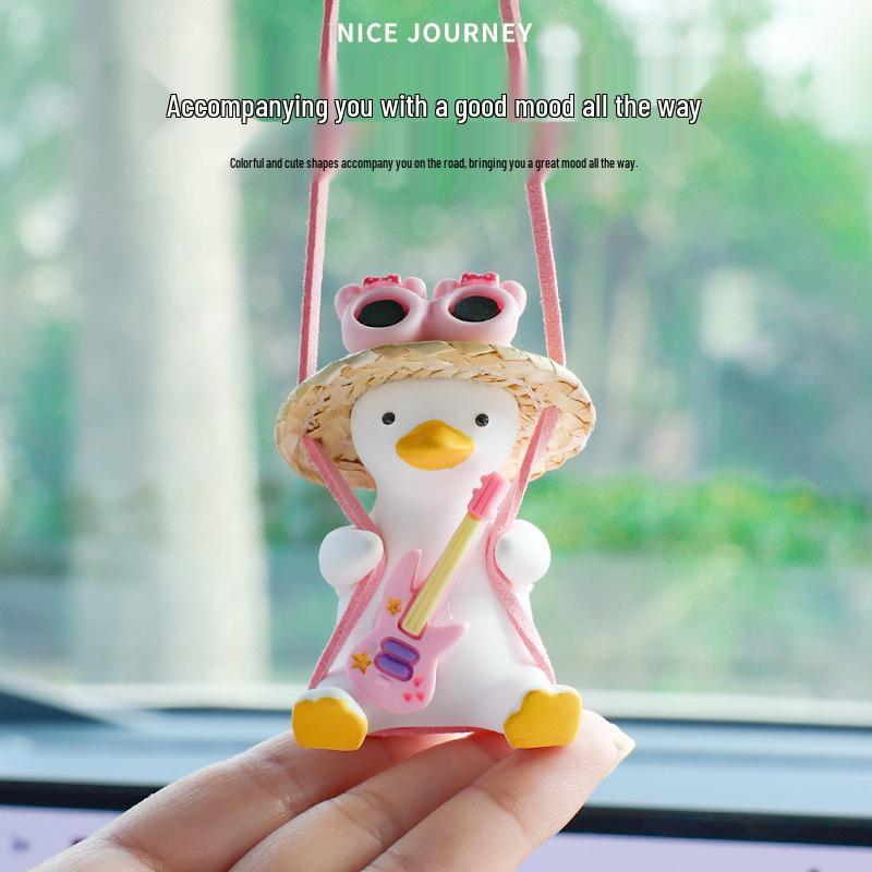 Car-Mounted Swing Duck Pendant - Trendy Yellow Cartoon Decor